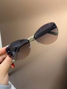 1 Pair Frameless Fashion Polygon Glasses For Kids And Teens, New European And American Style Popular Glasses, Suitable For Daily Wear - Multicolor - View 10