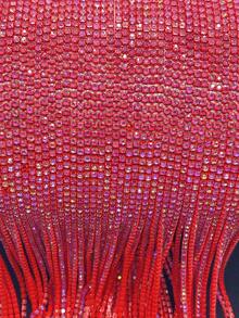 1 Peça Corrente de Garra com Strass de 2 Jardas, Acabamento de Strass de Cristal Costurado à Mão, Acessórios DIY para Roupas, Sapatos, Chapéus, Bolsas, Acessórios de Cabelo - vermelho vivo - Visão 12
