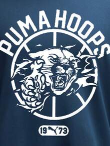 Puma Kaos Latihan TEAM ROAR Pria I - Biru Petroleum Tengah Malam, Kaos Rajut Lengan Pendek Tanpa Kerah 52920002 - Navy Blue - View 4