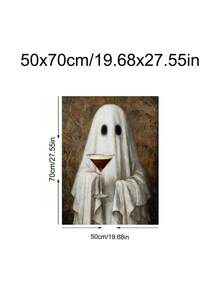 1pc Ghost & Espresso Martini Print, Halloween Bar Decor, Spooky Ghost Drinking Coffee Art, Ideal Gift, Suitable For Bedroom, Living Room, Kitchen, Wall Art, Wall Decor, Home Decor, Room Decor, Canvas Wall Art, Poster, Framed Wall Art, Optional Frame - 1PCS - View 14