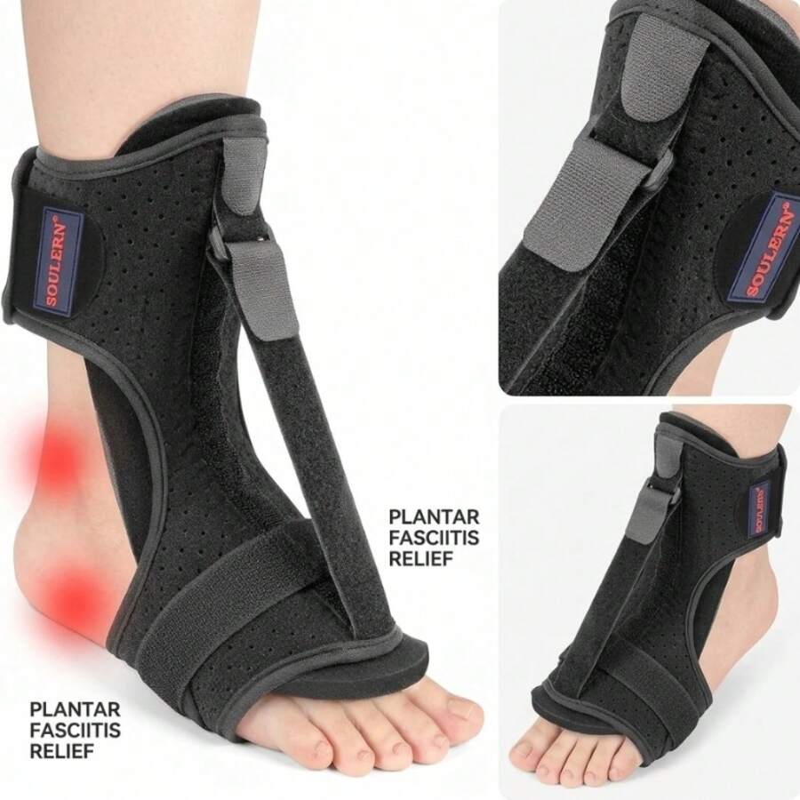 1PC Plantar Fasciitis Night Splint, Adjustable Drop Foot Brace, Nighttime Dorsiflexion Support Heel Pain, Achilles Tendonitis & Ankle Discomfort Relief - 1 Package - View 1