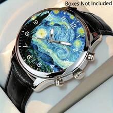 SOKI SOKI Montre pour hommes style business décontracté industriel, cadran rond à échelle mixte, montre à quartz avec affichage électronique et à aiguilles, convient pour le port quotidien, la rentrée scolaire, cadeau d'anniversaire, également un choix idéal pour les amis, sans boîte de montre incluse. - Noir - Voir 2