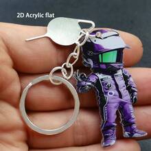 2D Flat Motorcycle Boy Keychain With Phone SIM Card Ejector, Universal Decorative Pendant For Car Keys And Backpacks, Street Style Acrylic, All Seasons - Image Color - View 10