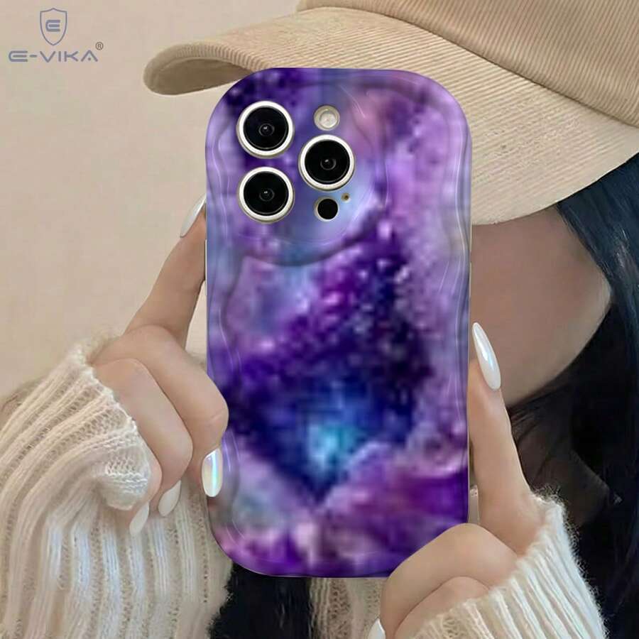 [Envío en 24h desde España] Funda de teléfono - 1 pieza Funda de teléfono minimalista con patrón de anime, fondo blanco puro y borde ondulado, diseño plano 2D, funda de teléfono gruesa a prueba de golpes, funda de teléfono ligera y elegante de lujo adecuada para - Color de la imagen 1 pieza - Ver 1