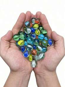 20pcs/40pcs/60pcs/100pcs Manik-Manik Kaca Warna-warni, Mainan Khusus untuk Mesin Permainan Catur Lompat, Permainan Lintasan Bola, Dekorasi Akuarium, Dekorasi Vas (Warna Acak) - MultiWarna - View 3