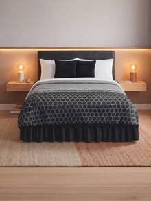 Home Elephant Individual Quilt With Decorative Cushion - Black - View 3