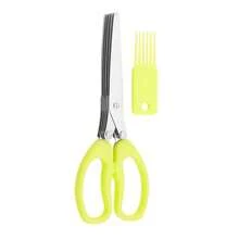 3/5 Blade Stainless Steel Kitchen Scissors, Multi-Color Herb & Vegetable Chopper, Sharp & Rust-Resistant, Ergonomic Handle, Convenient For Chopping Scallions, Suitable For Salad, Chili, Cilantro & Ingredient Preparation, Includes Cleaning Brush, Essential Cooking Tool - Multicolor - View 20