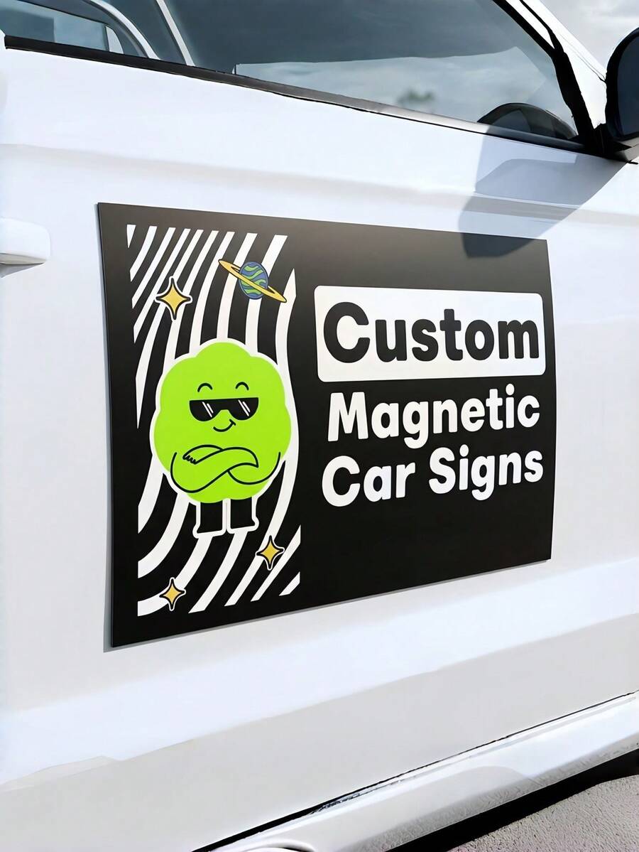1件客製化汽車磁鐵貼紙，趣味創意設計，抗UV，個性化圖像，客製化模切磁鐵，適用於汽車裝飾，獨特禮物，生日及更多場合 - 彩色 - 查看 1