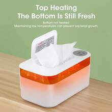 Calentador de Toallitas Húmedas para Bebés con Pantalla LED, Caja Calentadora de Toallitas Húmedas Portátil Recargable por USB, Calentador Eléctrico de Toallitas Húmedas para Casa y Auto - USB rosa - Ver 7