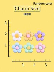 MH 12pcs Cute Flower Shoe Charms For Clogs Pins Accessoris For Shoe Decoration Gifts (Random Color) - Multicolor - View 3