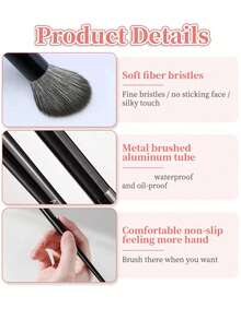 5pcs Contour Brush Set For Nose & Face, Eyeshadow, Highlight, Blending & Concealer, Makeup Tools,Brush Set,Makeup Brush Kit,Make Up Brush Set,Make Up Set Complete,Makeup Brush Set,Complete Makeup Kit,Brush Kit,Brushes Makeup Set,Makeup Gift Set,Set,Giveaways,Professional Makeup Brushes,Complete Makeup Set - Black - View 5