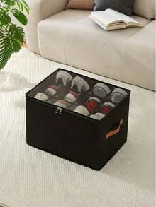 1 pieza Caja de zapatos plegable a prueba de polvo con tapa, adecuada para zapatos, ropa y accesorios. Caja de almacenamiento rectangular de gran capacidad con tapa abatible, bolsa de almacenamiento, solución de almacenamiento de zapatos de tela Oxford ligera, para todo el año, fácil de transportar, muy práctica, excelente opción de regalo - Multicolor - Ver 15