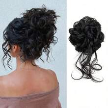 Artificial Fluffy Curly Hair Bun, Elastic Ponytail, Suitable For Women And Girls Daily Use And Party Wear, Elastic Rubber Band Hair Tie - Regular Model - View 12