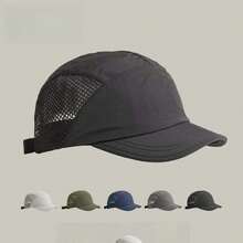 1 buah Topi Baseball Pria Model Mesh Patchwork Cepat Kering, Topi Lari Ringan dan Lembut, Topi Olahraga Luar Ruangan yang Bernapas dan Melindungi dari Matahari, Topi Ayah dengan Pinggiran Melengkung yang Dapat Diatur, Penting untuk Mendaki, Santai, Bersepeda, Cocok untuk Berbagai Acara - A - View 1
