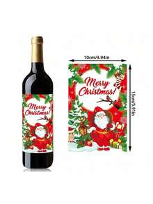 8入酒瓶標籤貼紙 Merry！卡通紙製裝飾貼紙，適用節日派對、酒瓶貼花，紙質，無需電源，情人節、情人節婚禮、生日 - 多色 - 查看 6