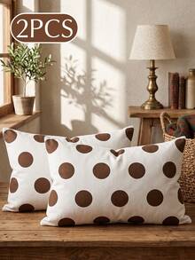 1/2pcs Polka Dot Print Pillowcase (Pillow Insert Not Included), Single-Sided Print, Soft And Breathable, Anti-Pilling, Skin-Friendly And Durable, 45*45/50*50/40*40CM, Home Decor, Suitable For All Seasons, Machine Washable, OEKO-TEX Certified - Multicolor - View 12