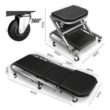 Cama deslizante de 36 pulgadas para mecánico con 6 ruedas, capacidad de carga 150kg, plataforma robusta ergonómica para reparación automotriz en garaje y taller mecánico - por defecto - Ver 5