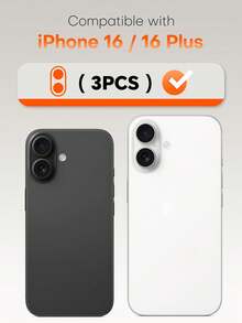 MIGAE 3pcs - Clear Camera Lens Protector Film For IPhone 17/16/18 Pro/18 Pro Max/16 Plus/17 Pro Max/16 Pro Max/15 Pro Max/14 Pro Max/13 Pro Max/12 Pro Max/11 Pro Max, Tempered Glass High Definition Independent Anti-Scratch Camera Protector Case Accessory - Clear - View 2