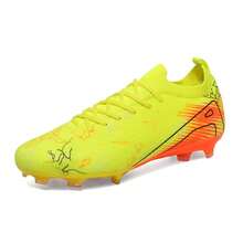 FG Football Shoes, Unisex, Youth Style, Suitable For Natural Grass Outdoor Training And Matches - Yellow - View 3