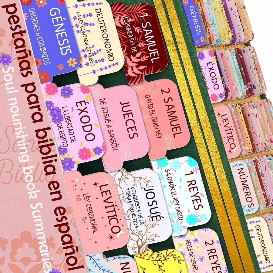 75 Pestañas Laminadas Biblia Español Gran Tamaño Autoadhesivo Resumen Libros Antiguo Nuevo Testamento, Frase Inspiracional, Suministro Estudio Bíblico Diario Escolar Vuelta A Clases - Multicolor - Ver 1