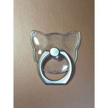 Suporte Anelar  Anel Para Celular De Metal Acrilico Transparente Flexivel 360° Protetor - gatinho - Visão 1