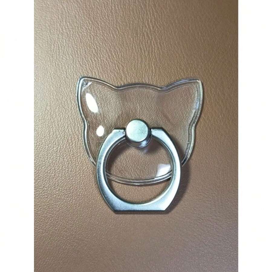 Suporte Anelar  Anel Para Celular De Metal Acrilico Transparente Flexivel 360° Protetor - gatinho - Visão 1