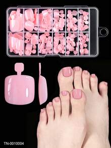 120pcs Press On Toenails Women Fake Toe Nails, White Fake Toenails Press On Nails Short Square Acrylic Toe Nail Tips - Multicolor - View 15