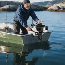 Four-Stroke 4-Horsepower Air-Cooled Gasoline Outboard Engine With Short Shaft - Black - View 1