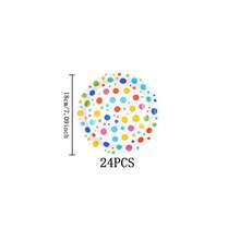 Colorful Polka Dot Happy Birthday Disposable Tableware Set, 7/9 Inch Party Plates Napkins Cups, Birthday Party Gift Celebration Decorations Disposable Paper Plates Napkins Cups, Suitable For Birthday Theme Party Supplies - Multicolor - View 9