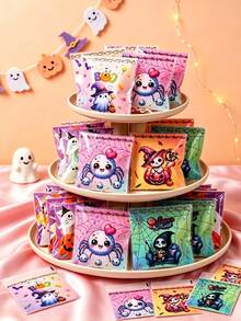 50/100入萬聖節自黏密封袋，南瓜/蜘蛛/骷髏/幽靈禮品袋，Happy Halloween 自黏袋，萬聖節派對裝飾，萬聖節裝飾，不給糖就搗蛋用品，恐怖萬聖節裝飾，禮品包裝袋，鬼屋裝飾，派對小禮物 - 彩色 - 查看 9