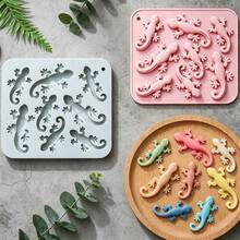 3pcs/Set 8-Cavity Lizard Gecko Silicone Mold, DIY Tool For Exotic Pet Lovers, Reptile Themed Aromatherapy Candle, Plaster, Resin, Car Decor, Handmade Souvenir - 3PCS - View 6