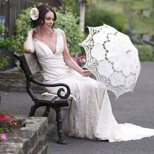 Vintage Victorian Style Wooden Handle Lace Parasol - Wedding Bride Photography Prop, Bridesmaid Outdoor Decorative Umbrella, Suitable For Wedding And Vintage Pastoral Style Photoshoot - Multiple Styles - View 9