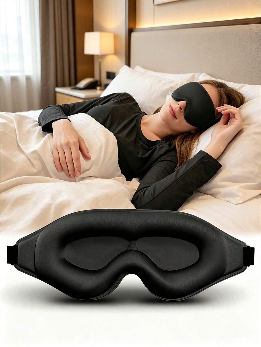 1pc Ultra Soft 3D Blackout Sleep Mask, Relieves Insomnia, Unisex, Student Nap Travel Eye Mask, Suitable For Long Flights, Deep Sleep, Business Travel, Yacht Trips, Back To School Essential Rest Accessory