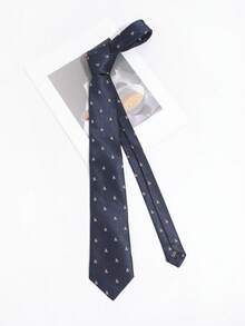 1 pièce Cravate à motif de chiot à texture fine, nouée à la main, style décontracté pour homme, convient pour banquet, rendez-vous, trajet, polyvalente - Multicolore - Voir 7