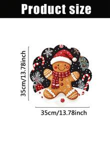 2/4/600pcs Christmas Party Flower-Shaped Placemats - Gingerbread Man With Christmas Hat, Berry Pattern; 13.78 Inch Linen Material; Tabletop Decor Non-Slip, Heat-Resistant And Machine Washable - Multicolor - View 8