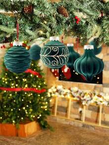 9pcs/Set Green Christmas Flocked Balls, Flocked Christmas Decorations, Handmade Flocked Balls, Christmas Tree Decorations, Christmas Tree Balls, Suitable For Weddings, Anniversaries, Winter Decor, New Year And Christmas Tree Decorations - Green Flocked Christmas Ball - View 8