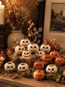 1 Set 30pcs Resin Pumpkin Decorations, Mini Pumpkin Decor, Artificial Mini Pumpkin Decorations, Perfect For Halloween Party Favors, Home Garden Decor Crafts, Table Centerpiece And Party Favors - Multicolor - View 5