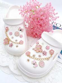 14 buah Gantungan Sepatu Sandal Lucu yang Dapat Dilepas, Aksesori Sepatu DIY untuk Wanita, Dekorasi Sepatu yang Menyenangkan dan Personal, Hadiah Sempurna untuk Pesta Liburan - Berwarna merah muda - View 4