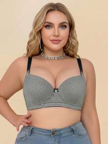 mimilemon Bra Berkawat Ukuran Plus Wanita, Kain Nyaman dan Bernapas, Mengangkat Payudara, Tali Bahu Lebar yang Dapat Diatur dan Pita Lebar yang Stabil - Hitam dan Putih - View 10