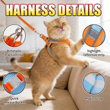 New Soft & Lightweight Step-In Dog Harness, Breathable Mesh Pet Chest Strap With Reflective Safety, Convenient For Walking Small Dogs & Cats Outdoor(Dog Harness Small Dog,Christmas, Halloween,Fall Home Decor) - Multicolor - View 6