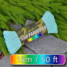 Tali Bercahaya 50/100 kaki, Tebal 4mm, Campuran Poliester, Kekuatan Tarik 249,48 KG/250, Tali Bercahaya 7 Untai, Cocok untuk Gelang Buatan Tangan, Tali Darurat Luar Ruangan (Tidak Cocok untuk Terjun Payung dan Olahraga Ekstrem Lainnya) - Krem - View 12