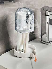 Adjustable Height Toothbrush Holder With Lid, Neutral Toothbrush Cup, Dust-Proof Bathroom Toothbrush Storage Box, Toothpaste Rack, Suitable For Travel, Home, Camping, Back To School Essentials - Multicolor - View 7