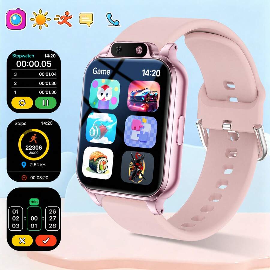 Jam Tangan Pintar Anak dengan Fitur Panggilan, Notifikasi Pesan, Kalkulator, Fungsi Olahraga, Kontrol Kamera, Pemutar Musik, Informasi Cuaca, Berbagai Mode Olahraga, Harga Terjangkau, Hadiah Sempurna - MultiWarna - View 1