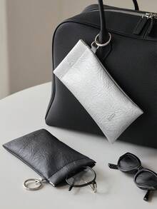 Dompet Kacamata Fashion dengan Penutup Otomatis dan Klip Pegas, Tas Penyimpanan Portabel, Tas Kosmetik Lipstik dengan Lapisan Dalam, Kotak Kacamata Kulit, Tas Penyimpanan Kacamata - MultiWarna - View 3