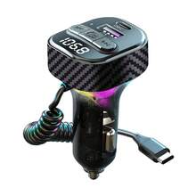 藍牙汽車適配器，附 Type-C 充電線 PD 30W 車充與 USB 接口，車用 BT 5.3 FM 發射器，無線 FM 收音機發射器，支援 MP3 播放、免持通話、LED 背光、U 盤 - C52 - 查看 8