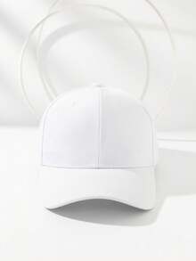 1pc Unisex Solid Color Simple Classic Style Casual Baseball Cap, Suitable For Outings And Casual Parties - Black - View 8