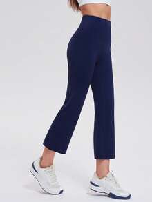 KyrLssu Outdoor Slim Fit Yoga Pants, Compression Tight, Breathable, Peach Butt, Suitable For Pilates And Fitness Training - Navy Blue - View 4