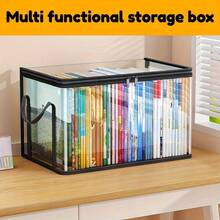 3pcs Heavy Duty Transparent Storage Boxes With Flip Lid - Large Rectangular Storage Bins, Stackable Design To Save Space, Suitable For Books, Clothes, Office, Home, Travel - Durable Plastic Storage Containers For Home Organization, Storage Boxes - Multicolor - View 2