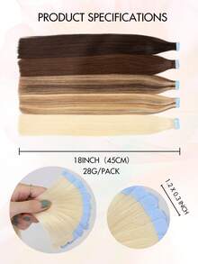 Invisible Hair Extensions Double-Sided Seamless Tape-In Extensions 12-24 Inches With Mini Tape - S60 - View 11