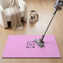 1 pieza Alfombrilla de alimentación para mascotas rosa, patrón de oso de dibujos animados lindo, alfombrilla impermeable para mascotas, alfombrilla antideslizante y resistente a manchas para cuencos de perro, alfombrilla para mascotas fácil de limpiar y lavable (apto para gatos, perros, conejos, cerdos, hámsters) - Rosa Pálido - Ver 4